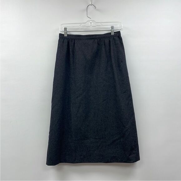 Vintage Pendleton 1950s 100% Virgin Wool A-Line Midi Skirt Academia Grey Size 2 - Picture 5 of 8